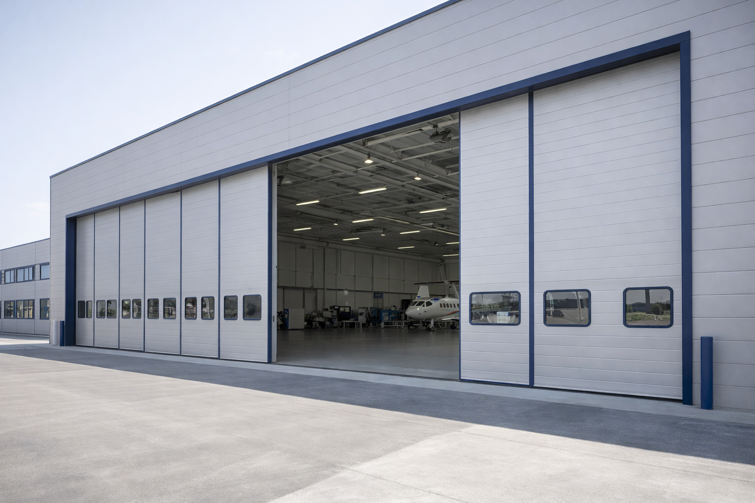 Puerta de grandes dimensiones o puerta hangar - Elevan